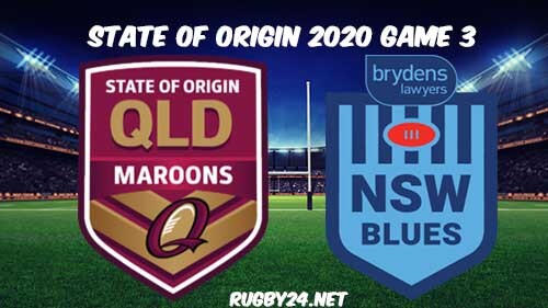 New South Wales vs Queensland Game 3 2020 State of Origin 2020 NRL