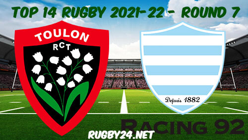 Toulon vs Racing 92 16.10.2021 Rugby Full Match Replay Top 14
