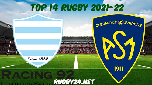 Racing 92 vs Clermont 08.01.2022 Rugby Full Match Replay Top 14