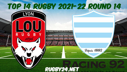 Lyon vs Racing 92 02.01.2022 Rugby Full Match Replay Top 14